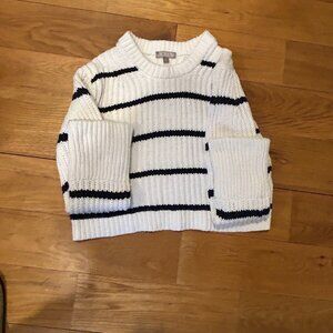J crew heavy knit sweater with oversized cuffs